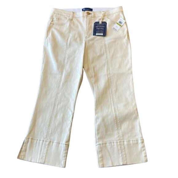 Democracy Ab Solution High Rise Kick Flare Pant Women's 14P Ecru NWT - Picture 1 of 9